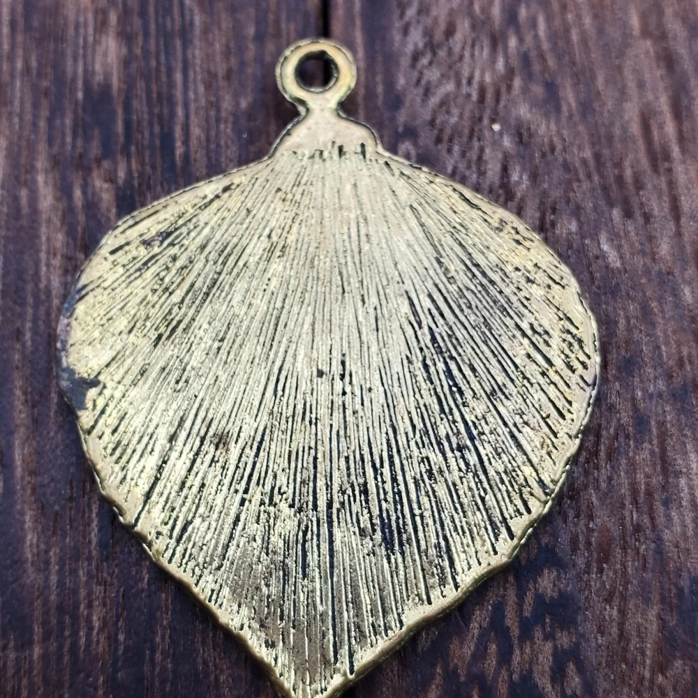 Gold foiled fall foliage leaf necklace pendant‎